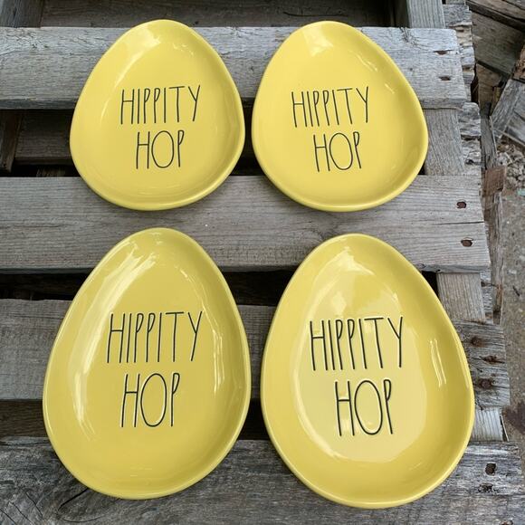 Rae Dunn “Hippity Hop” Easter set of 4 appetizer plates - Picture 2 of 3